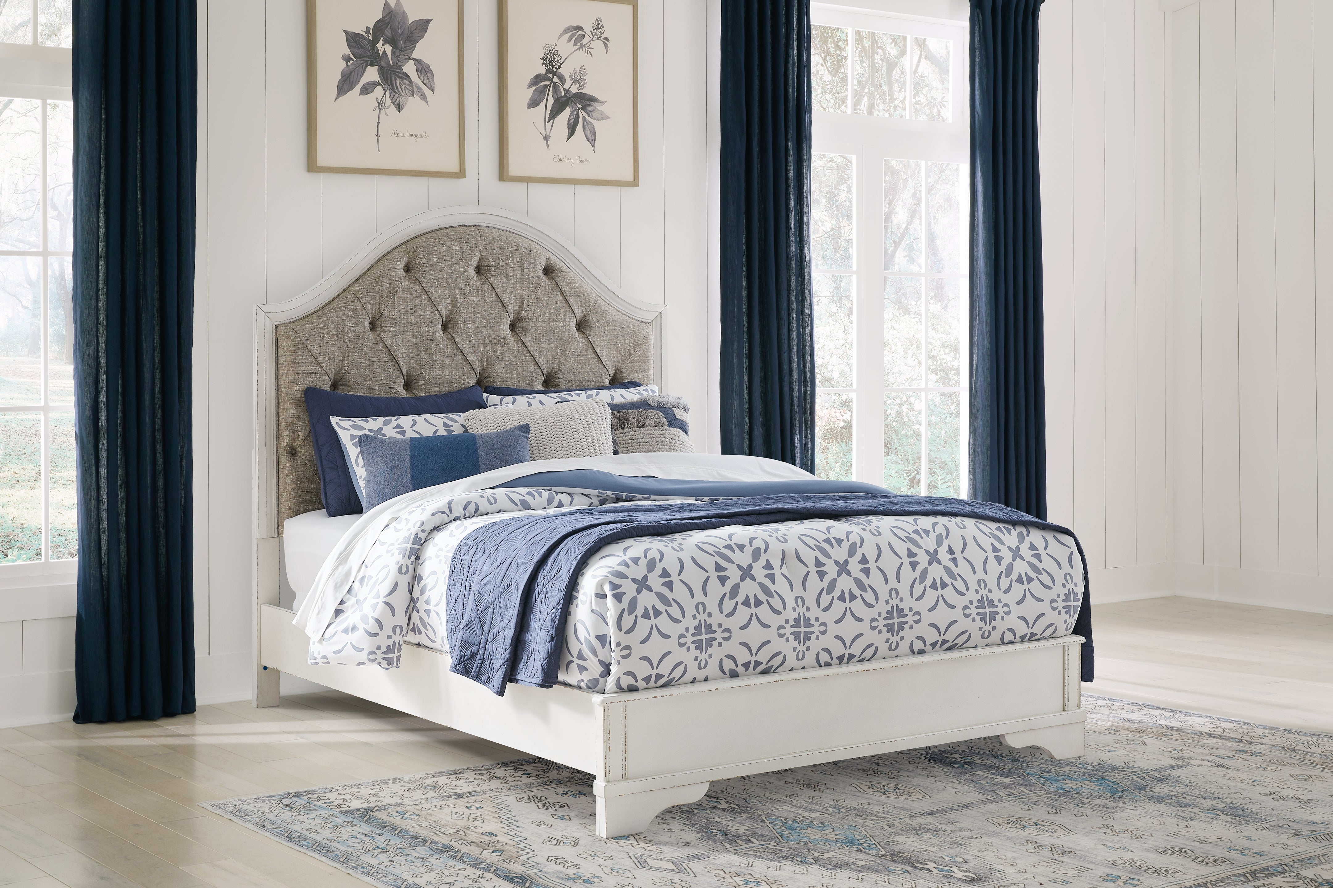 3 Brothers Decor - Ashley Furniture - Blendon Bedroom - Queen Upholstered Panel Bed / Rustic Brown - B747B2
