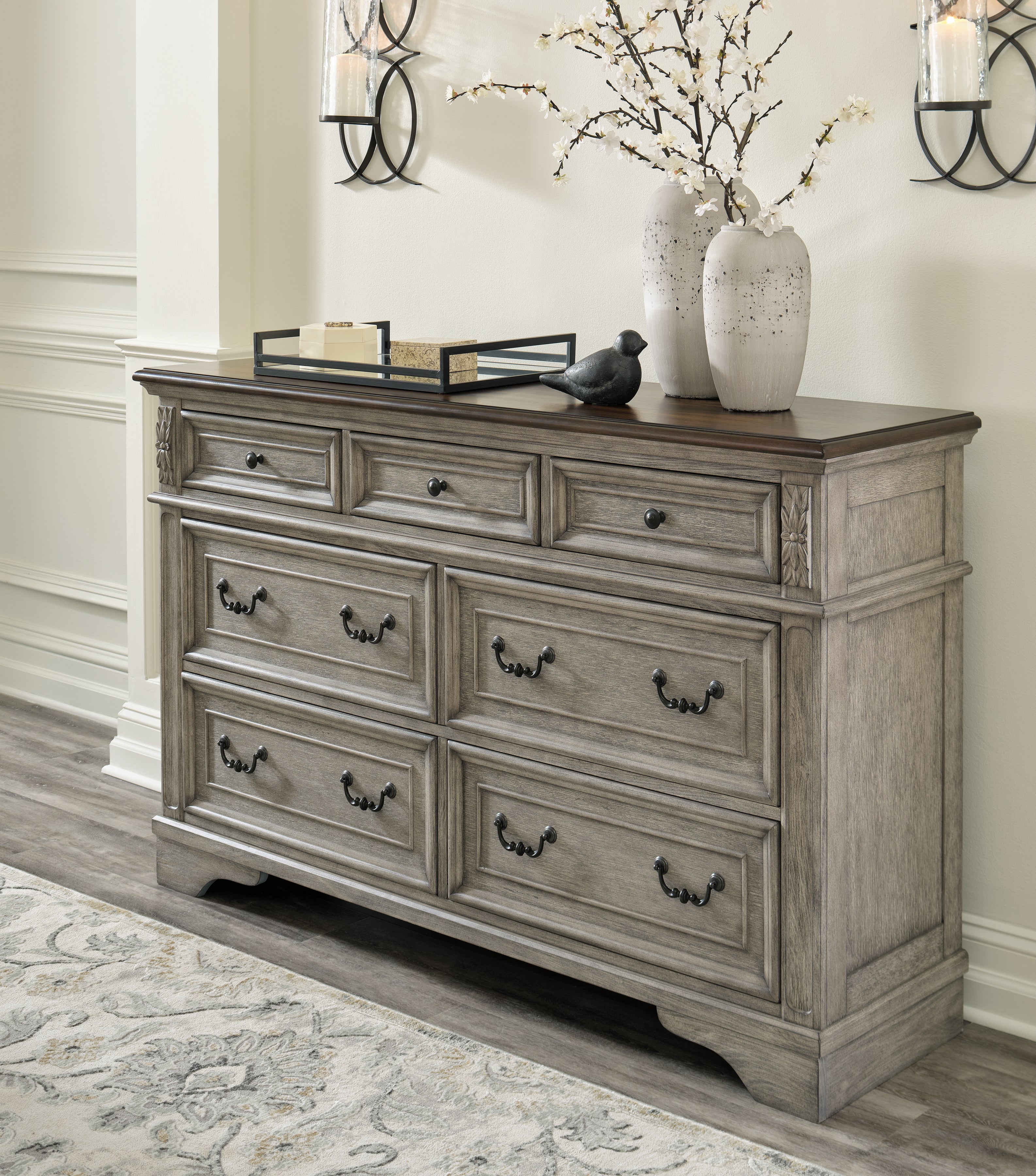 3 Brothers Decor - Ashley Furniture - Lodenbay Bedroom - Dresser / Antique Gray/Brown - B751-31