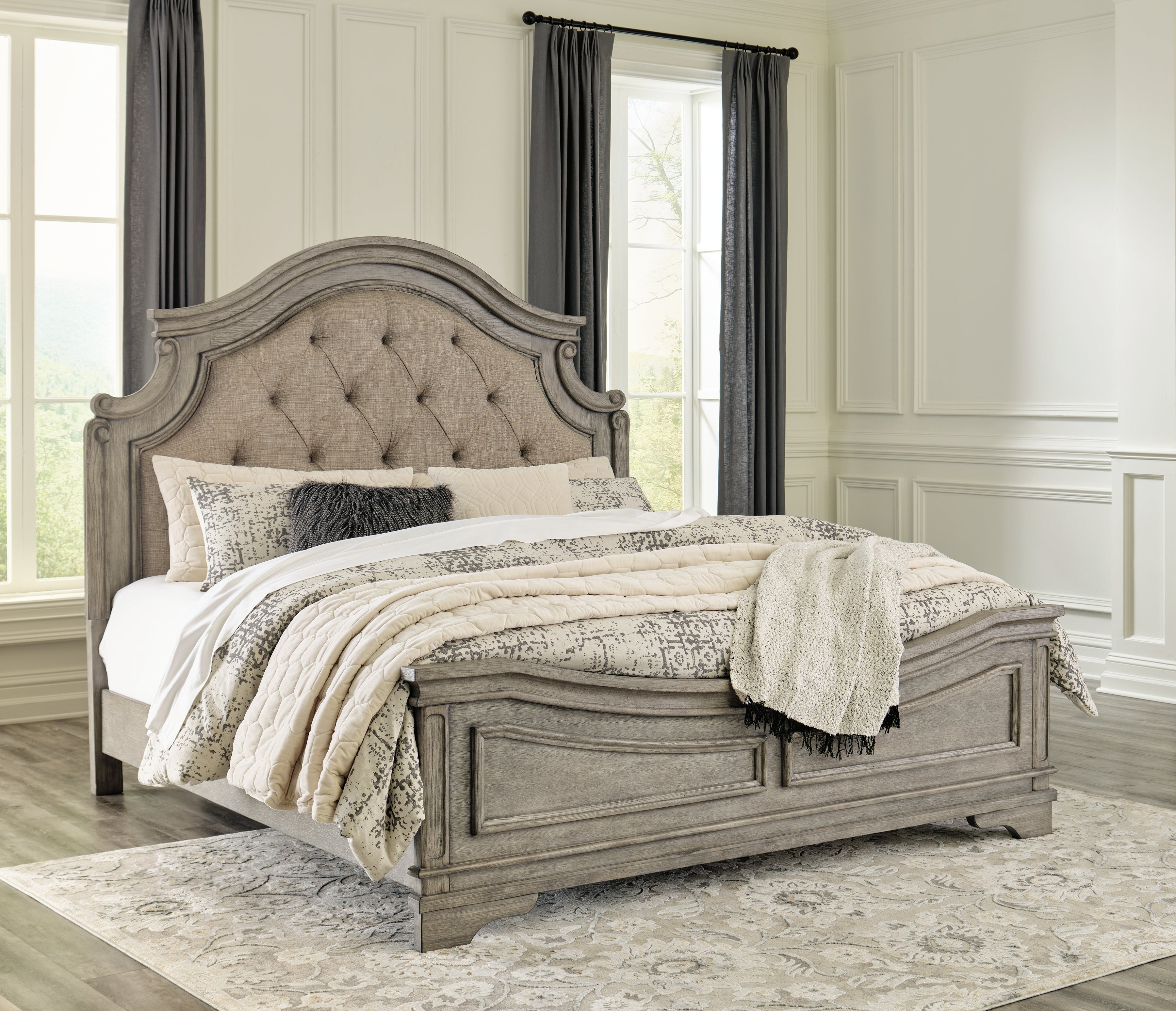 3 Brothers Decor - Ashley Furniture - Lodenbay Bedroom - California King Panel Bed / Antique Gray - B751B5