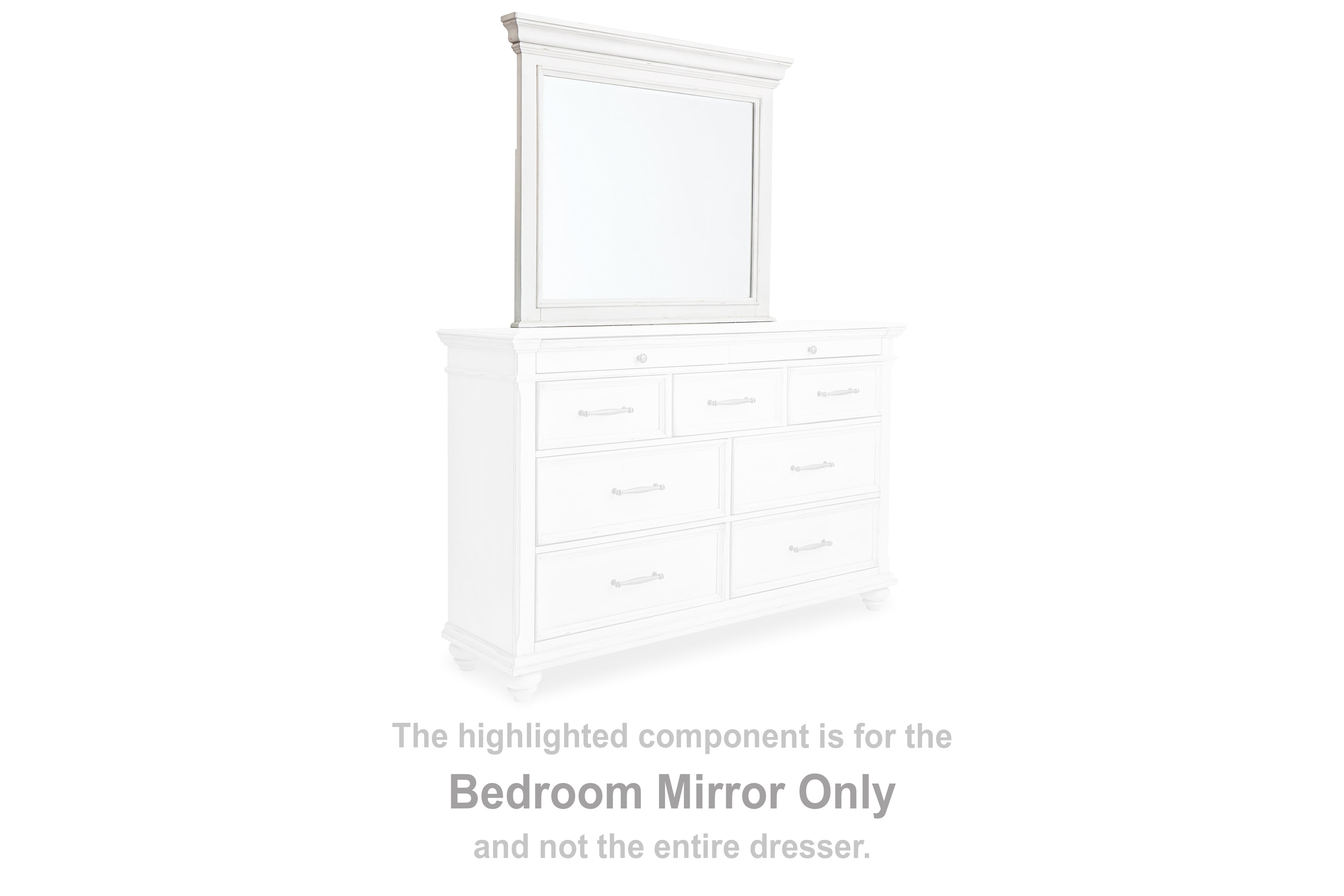 3 Brothers Decor - Ashley Furniture - Kanwyn Bedroom - Bedroom Mirror / Whitewash - B777-36