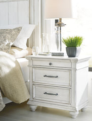 3 Brothers Decor - Ashley Furniture - Kanwyn Bedroom - Three Drawer Night Stand / Whitewash - B777-93