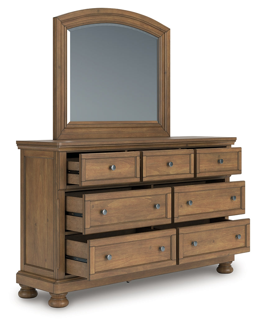 3 Brothers Decor - Ashley Furniture - Feddinger Bedroom - Dresser and Mirror / Medium Brown - PCB779B1