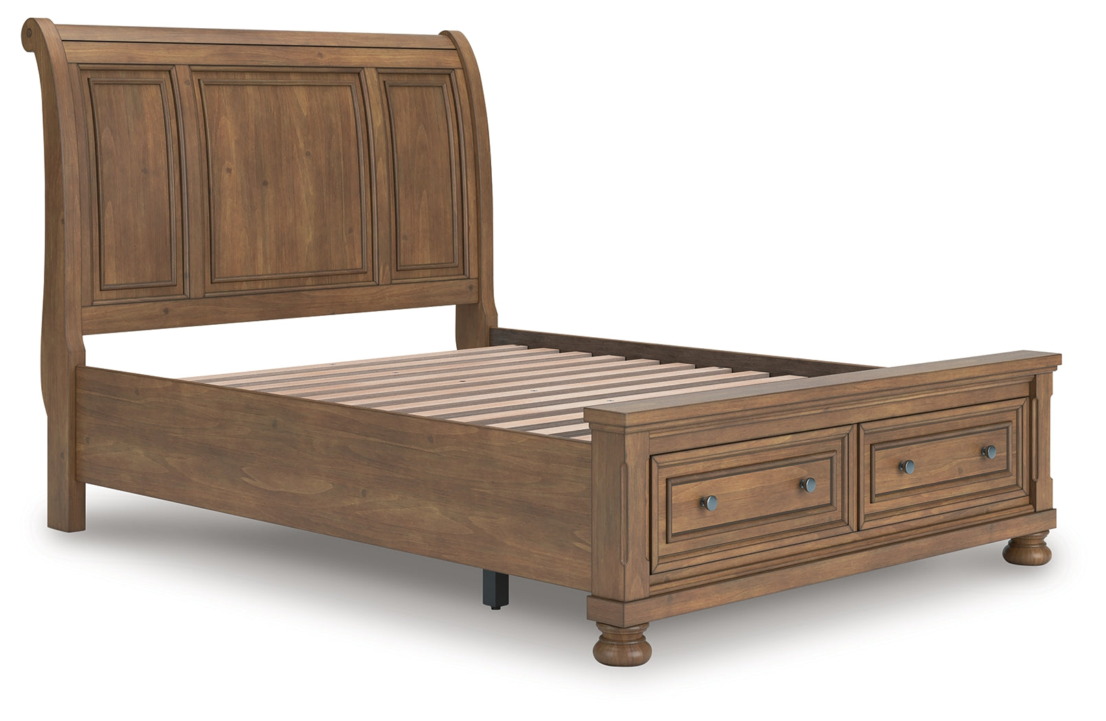 3 Brothers Decor - Ashley Furniture - Feddinger Bedroom - Queen Storage Sleigh Bed / Medium Brown - PCB779B4