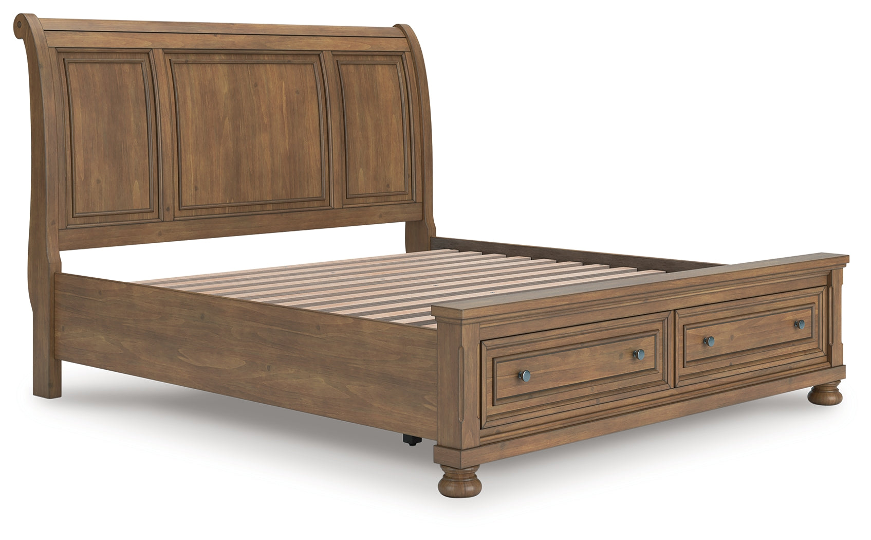 3 Brothers Decor - Ashley Furniture - Feddinger Bedroom - King Storage Sleigh Bed / Medium Brown - PCB779B8