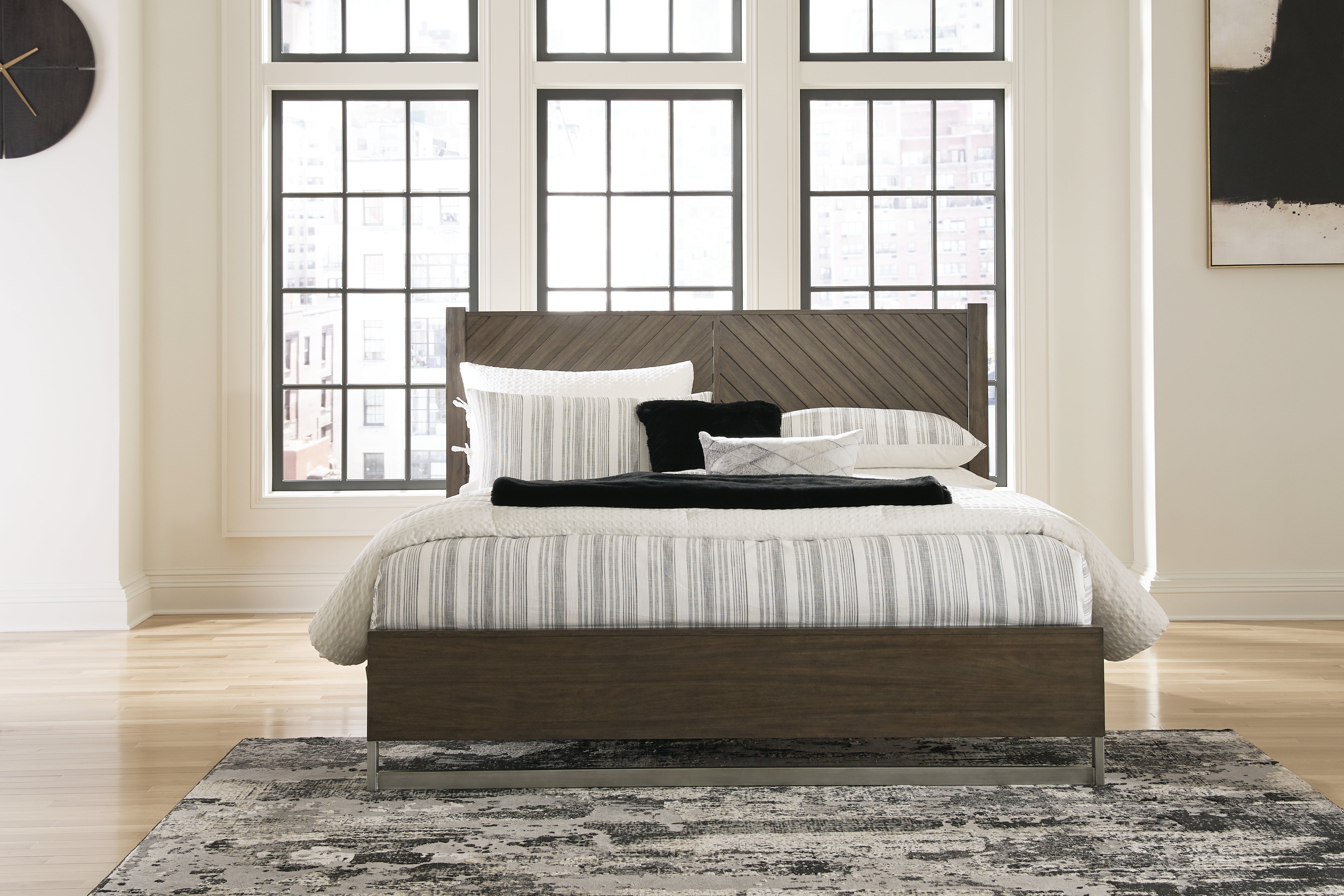 3 Brothers Decor - Ashley Furniture - Arkenton Bedroom - California King Panel Bed / Grayish Brown - B786B5