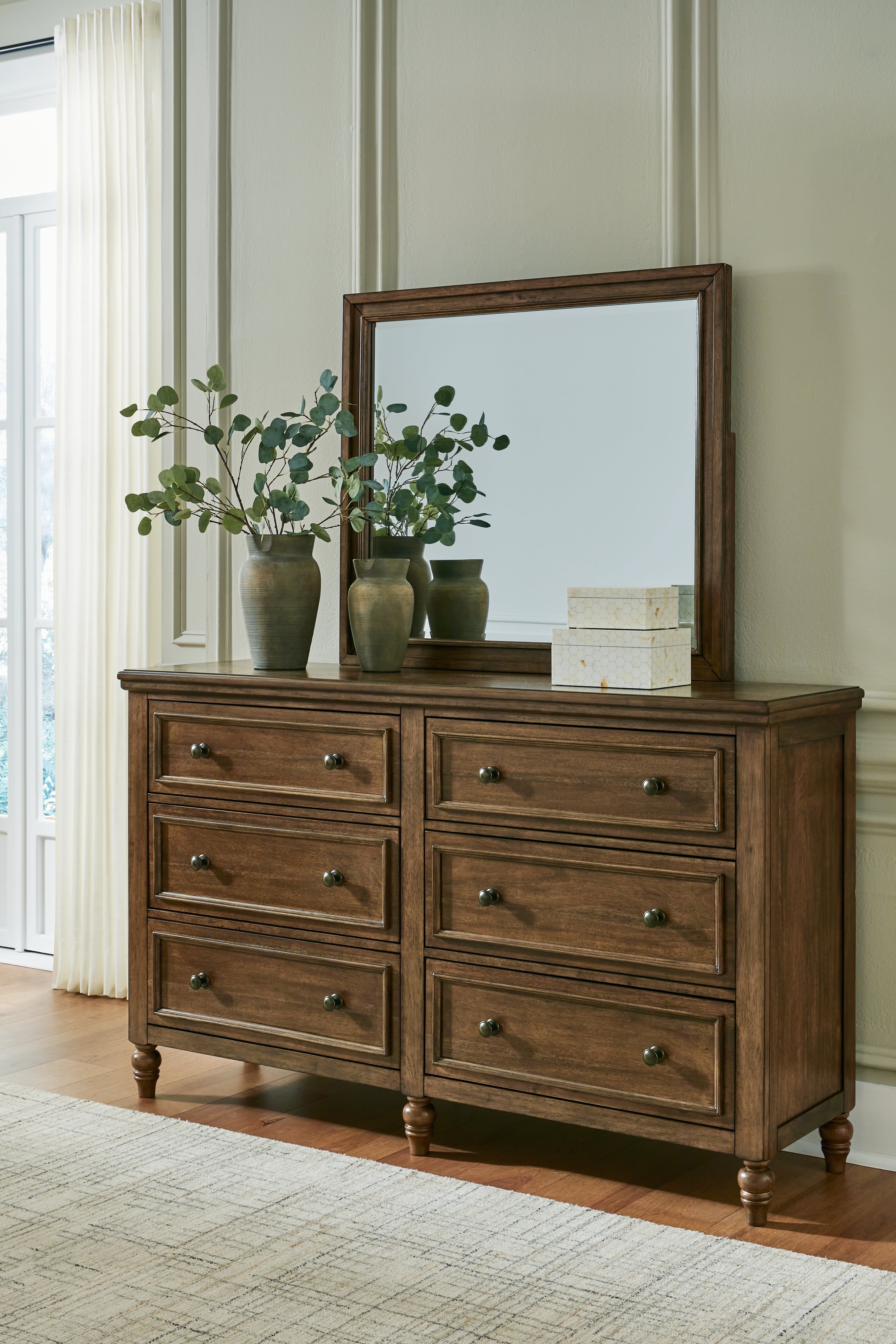 3 Brothers Decor - Ashley Furniture - Sturlayne Bedroom - Dresser and Mirror / Brown - B787B1