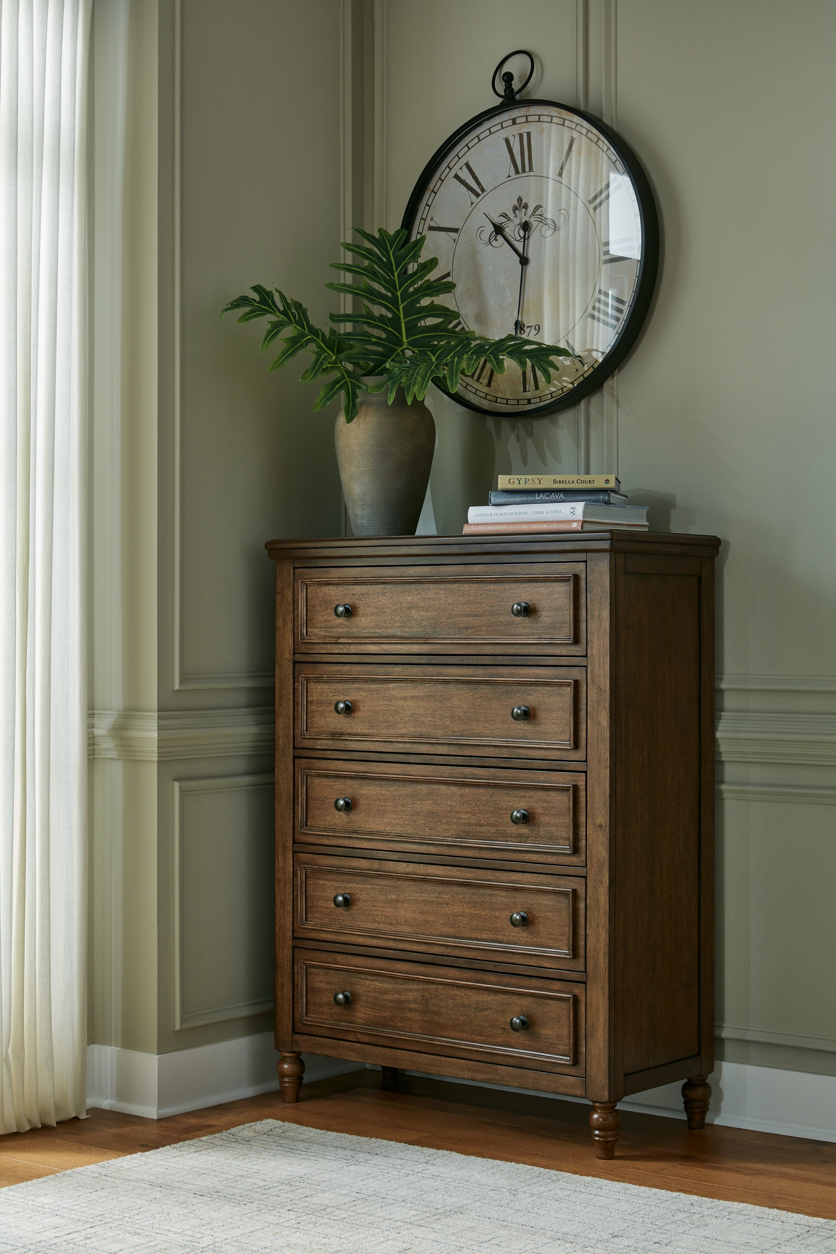 3 Brothers Decor - Ashley Furniture - Sturlayne Bedroom - Five Drawer Chest / Brown - B787-46
