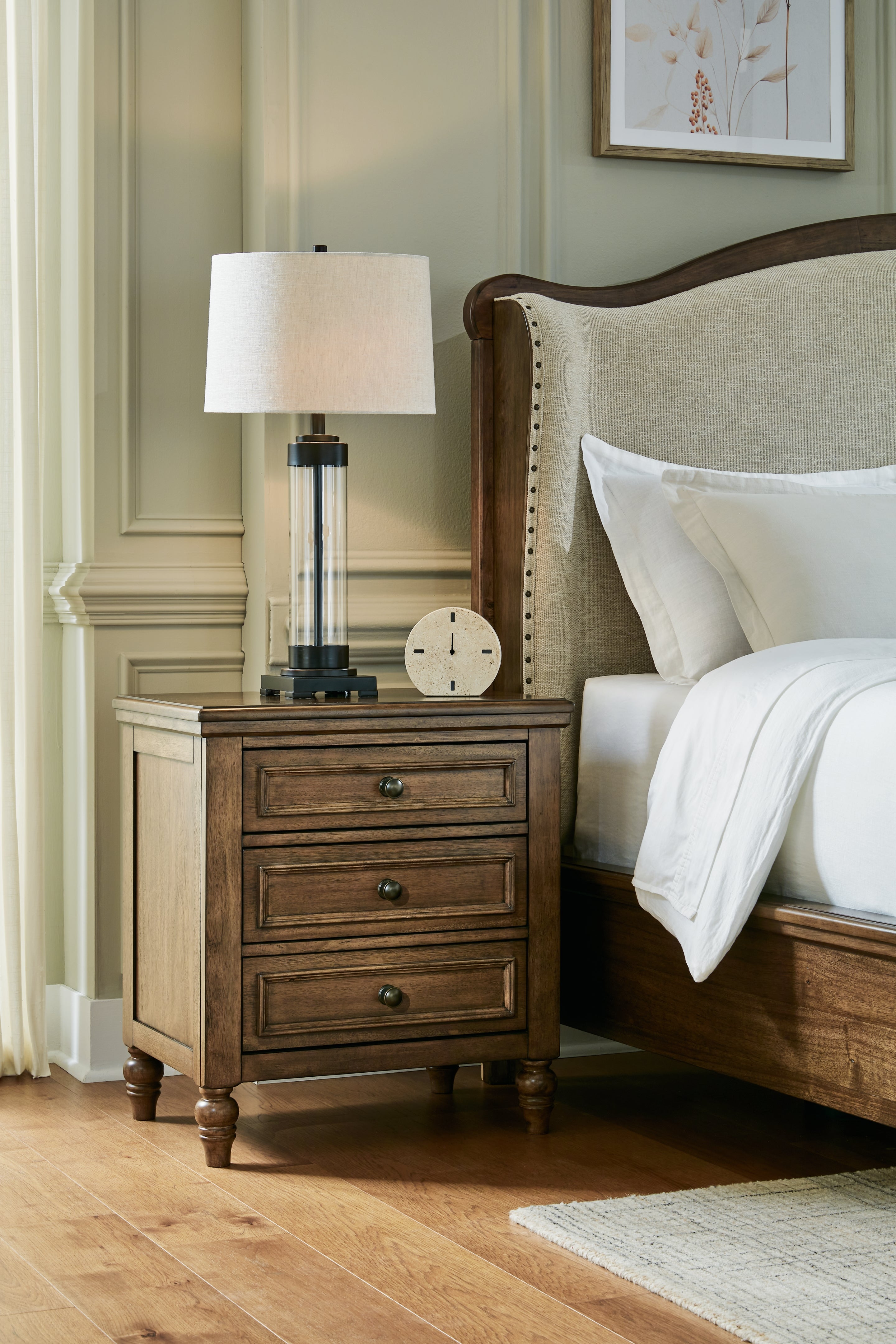 3 Brothers Decor - Ashley Furniture - Sturlayne Bedroom - Three Drawer Night Stand / Brown - B787-93