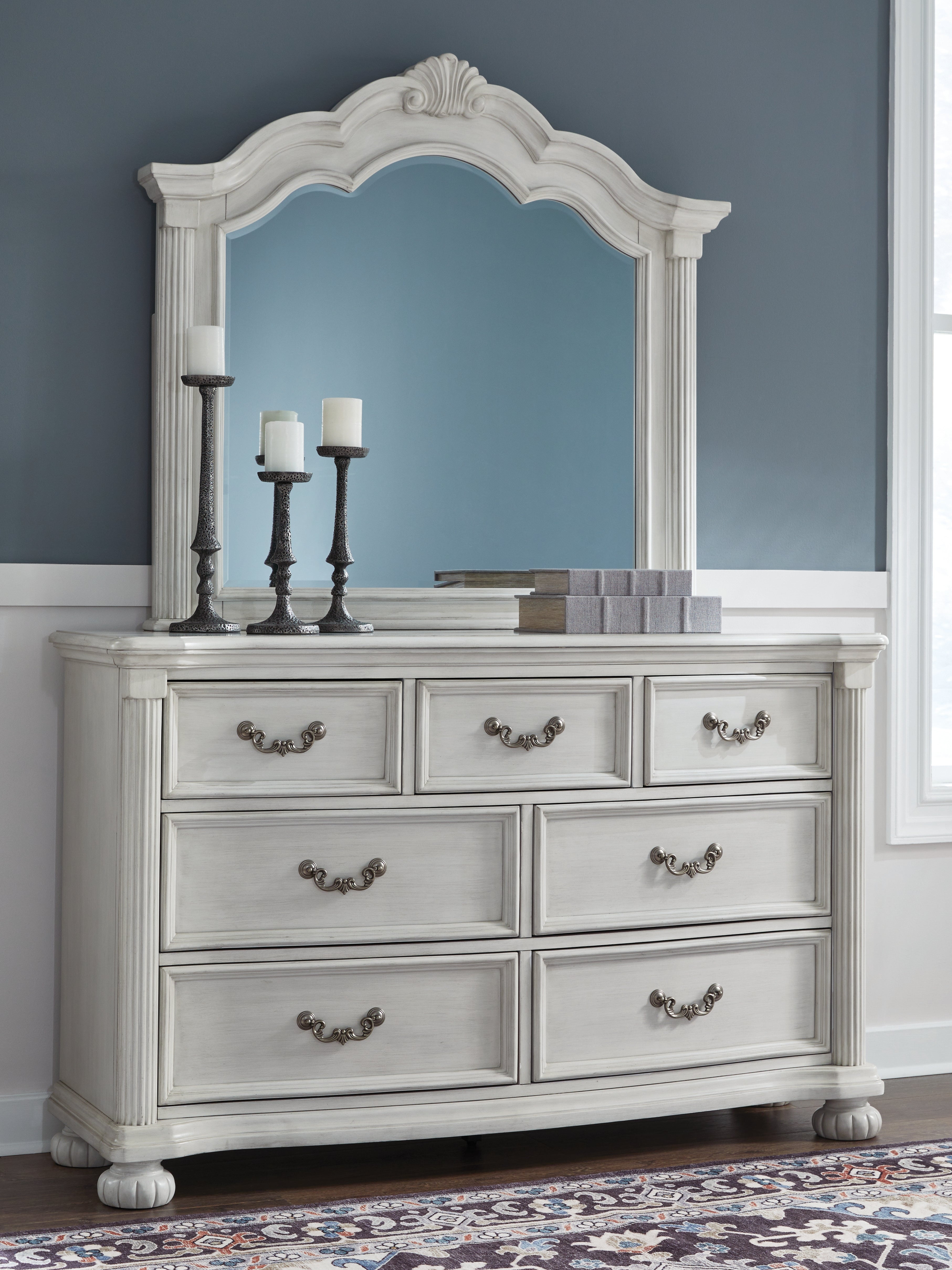 3 Brothers Decor - Ashley Furniture - Montelaine Bedroom - Dresser and Mirror / Antique White - B795B1