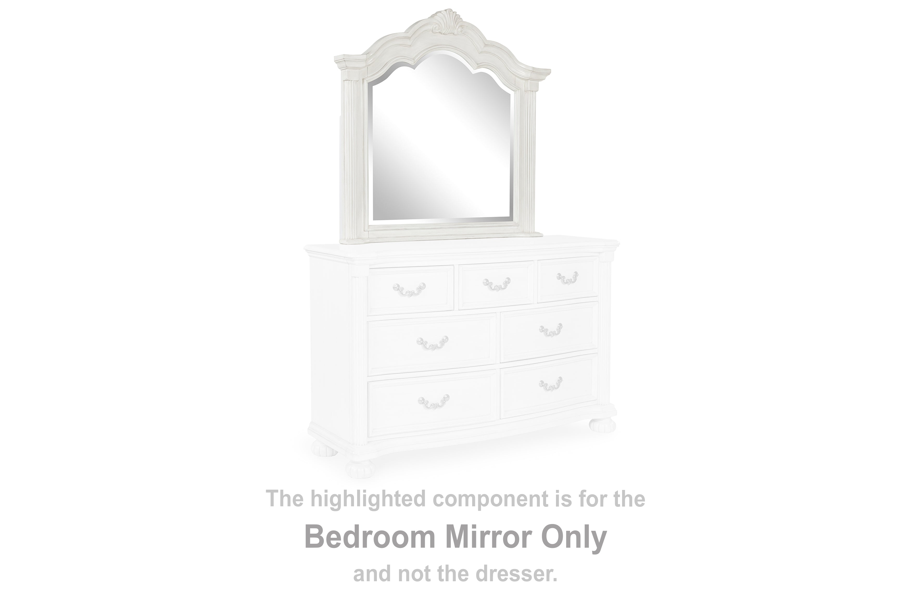 3 Brothers Decor - Ashley Furniture - Montelaine Bedroom - Bedroom Mirror / Antique White - B795-36