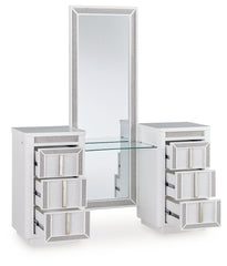 3 Brothers Decor - Ashley Furniture - Chalanna Vanity with Mirror - Vanity with Mirror / White - B822B7