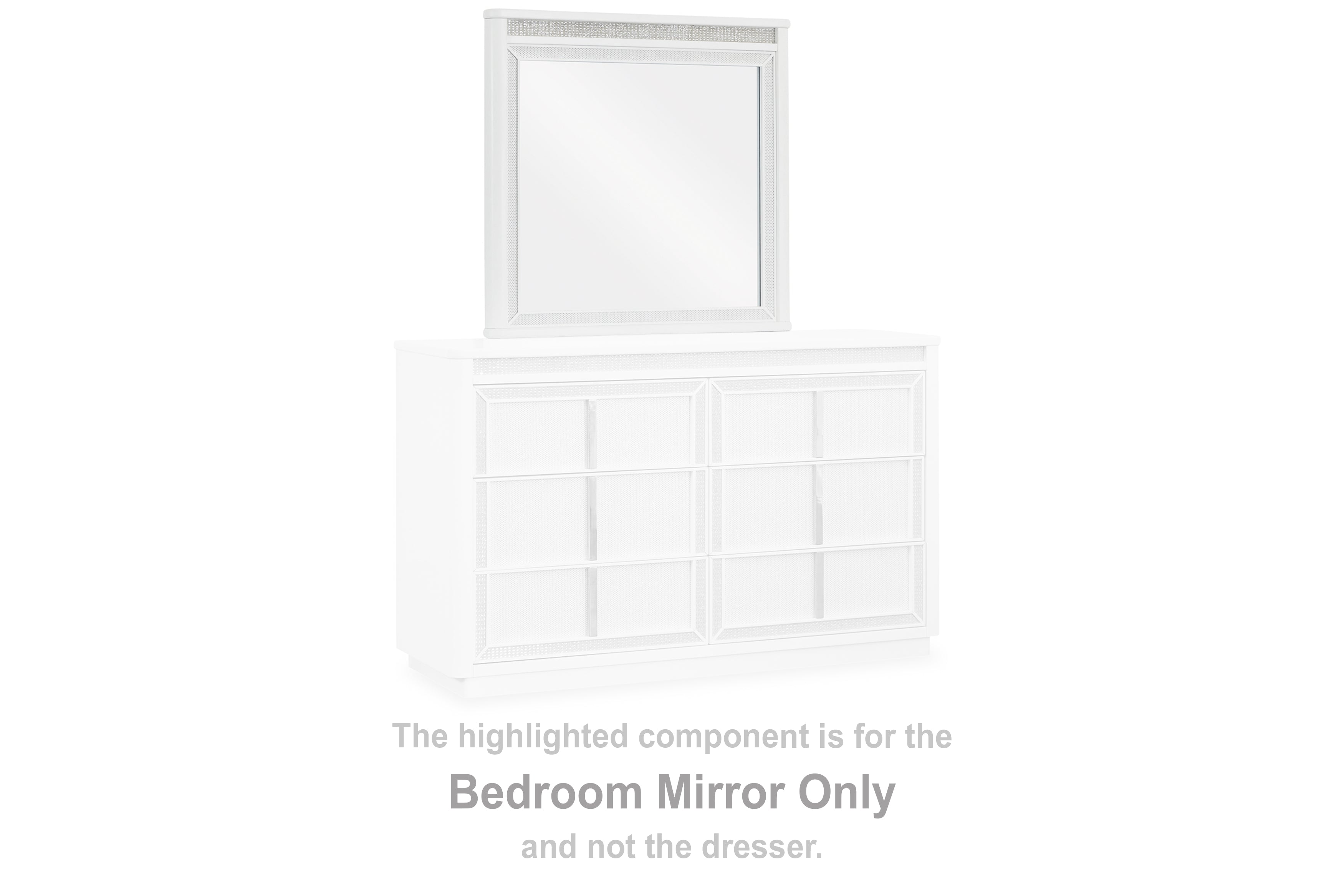 3 Brothers Decor - Ashley Furniture - Chalanna Bedroom - Bedroom Mirror / White - B822-36