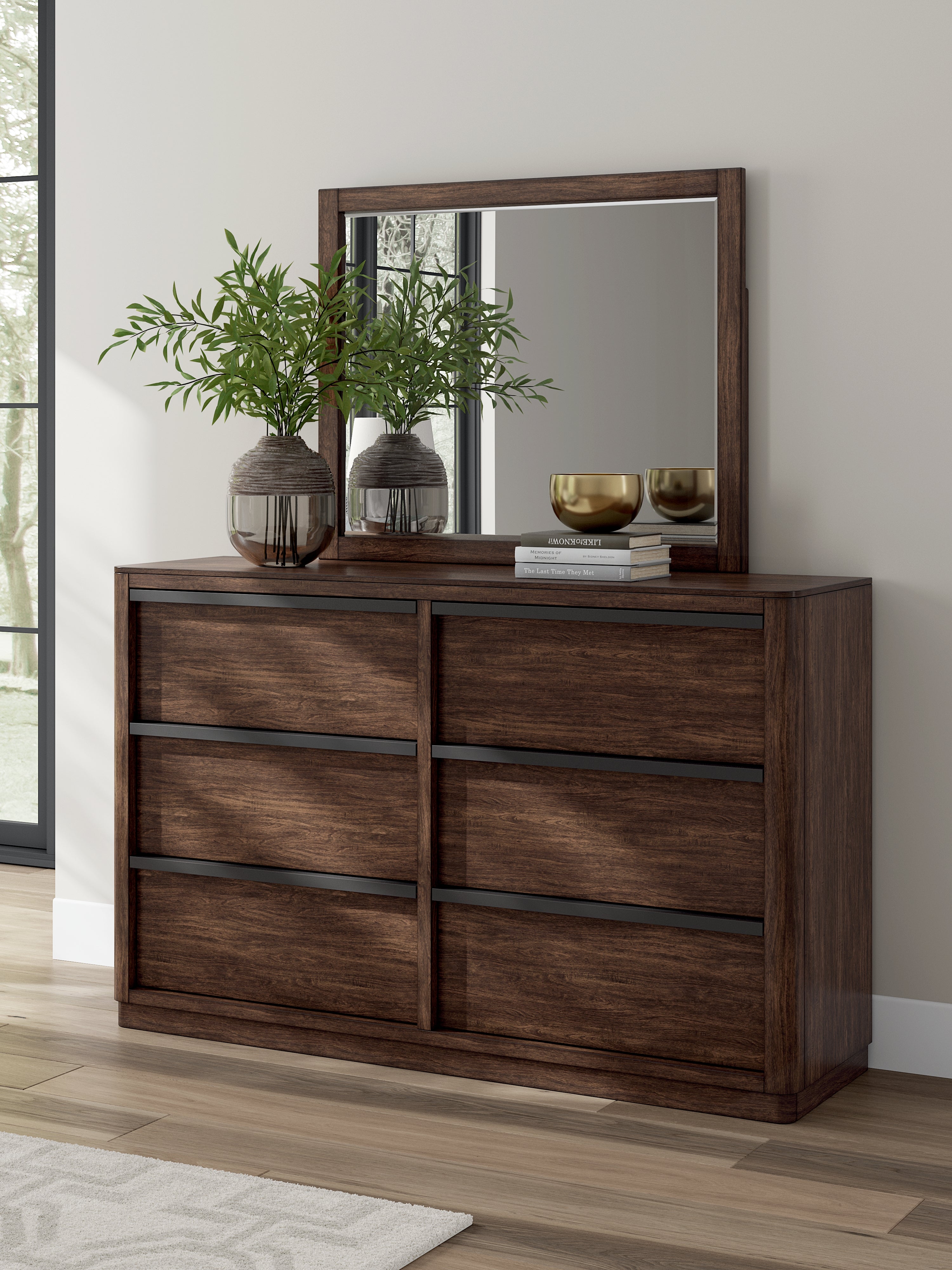 3 Brothers Decor - Ashley Furniture - Dilenno Bedroom - Dresser and Mirror / Dark Brown - PCB857B1