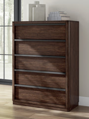 3 Brothers Decor - Ashley Furniture - Dilenno Bedroom - Five Drawer Chest / Dark Brown - PCB857-46