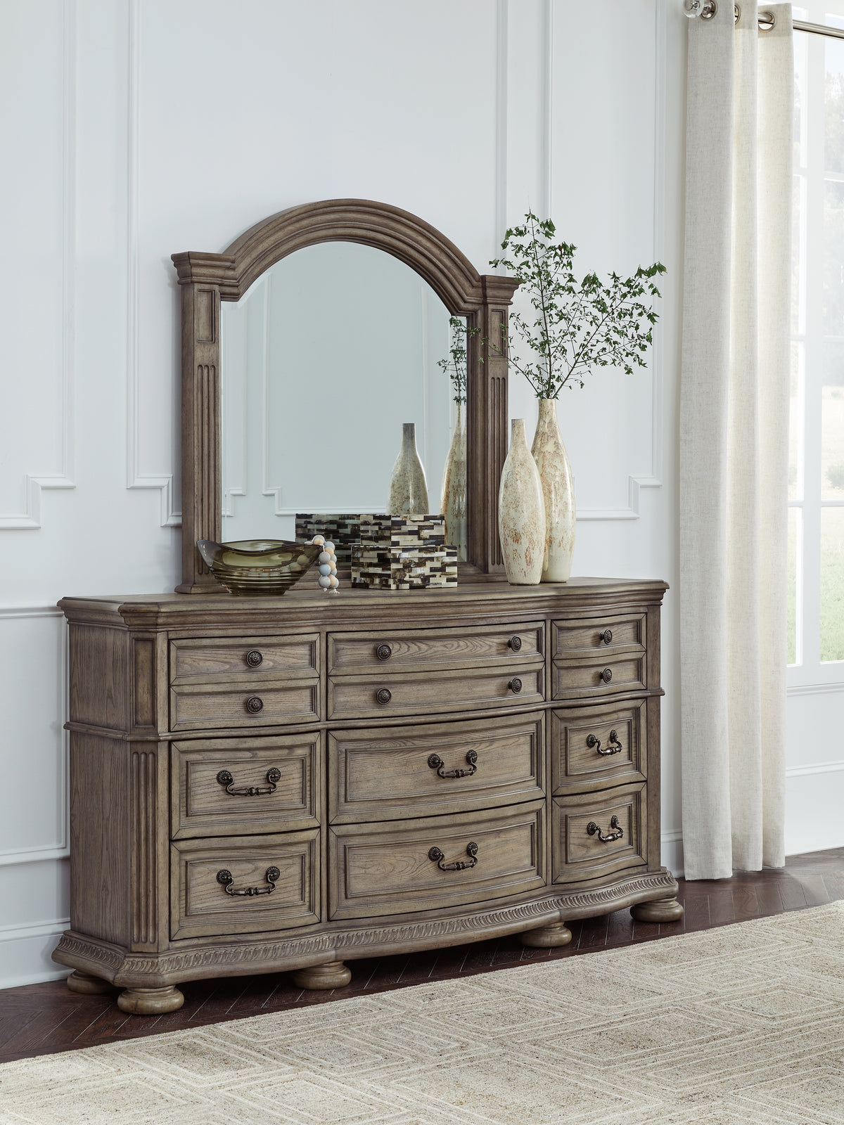 3 Brothers Decor - Ashley Furniture - Ardenfield Bedroom - Dresser and Mirror / Light Brown - B944B1
