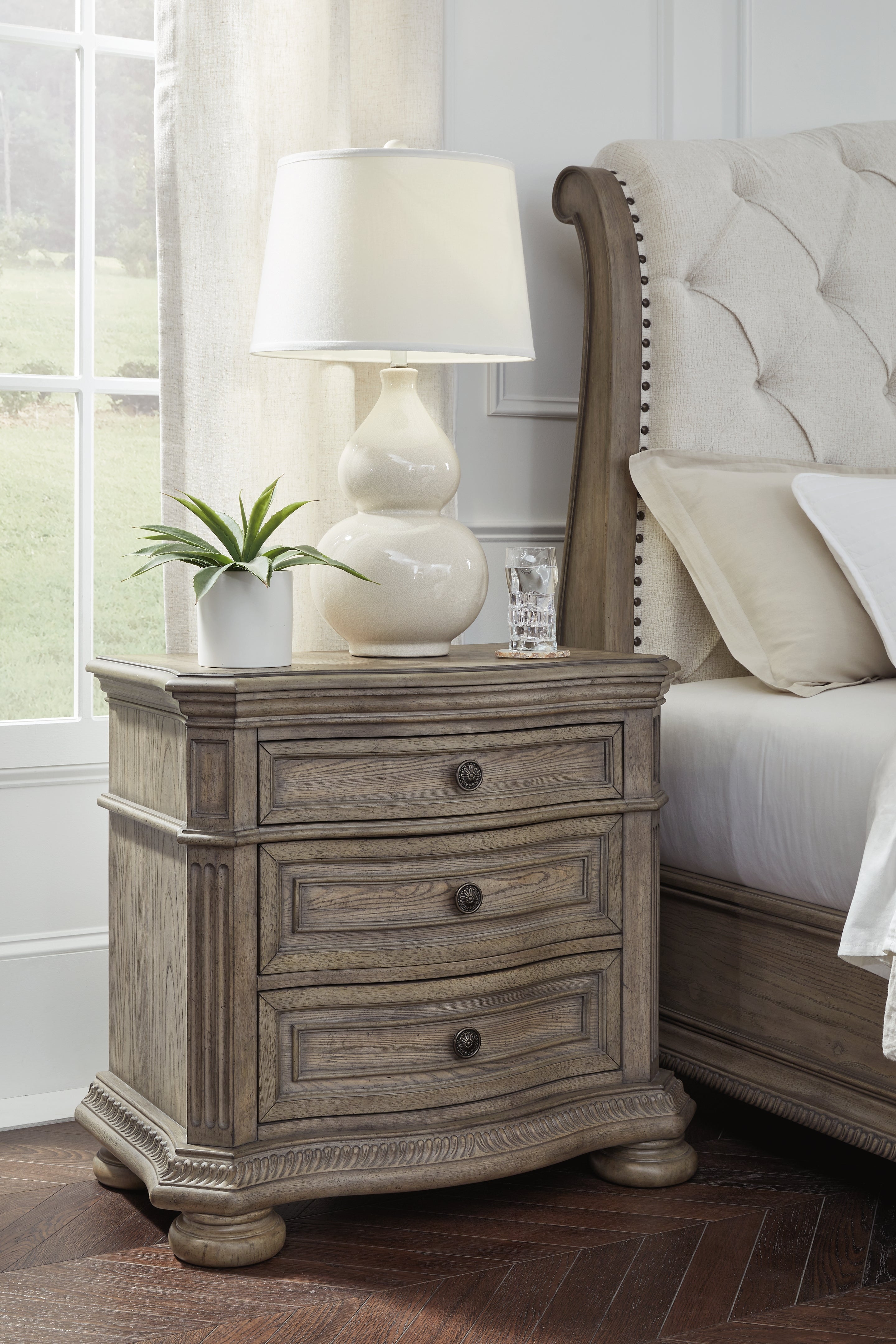 3 Brothers Decor - Ashley Furniture - Ardenfield Bedroom - Three Drawer Night Stand / Light Brown - B944-93