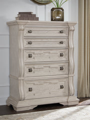 3 Brothers Decor - Ashley Furniture - Bruchandi Bedroom - Five Drawer Chest / Antique White - PCB948-46