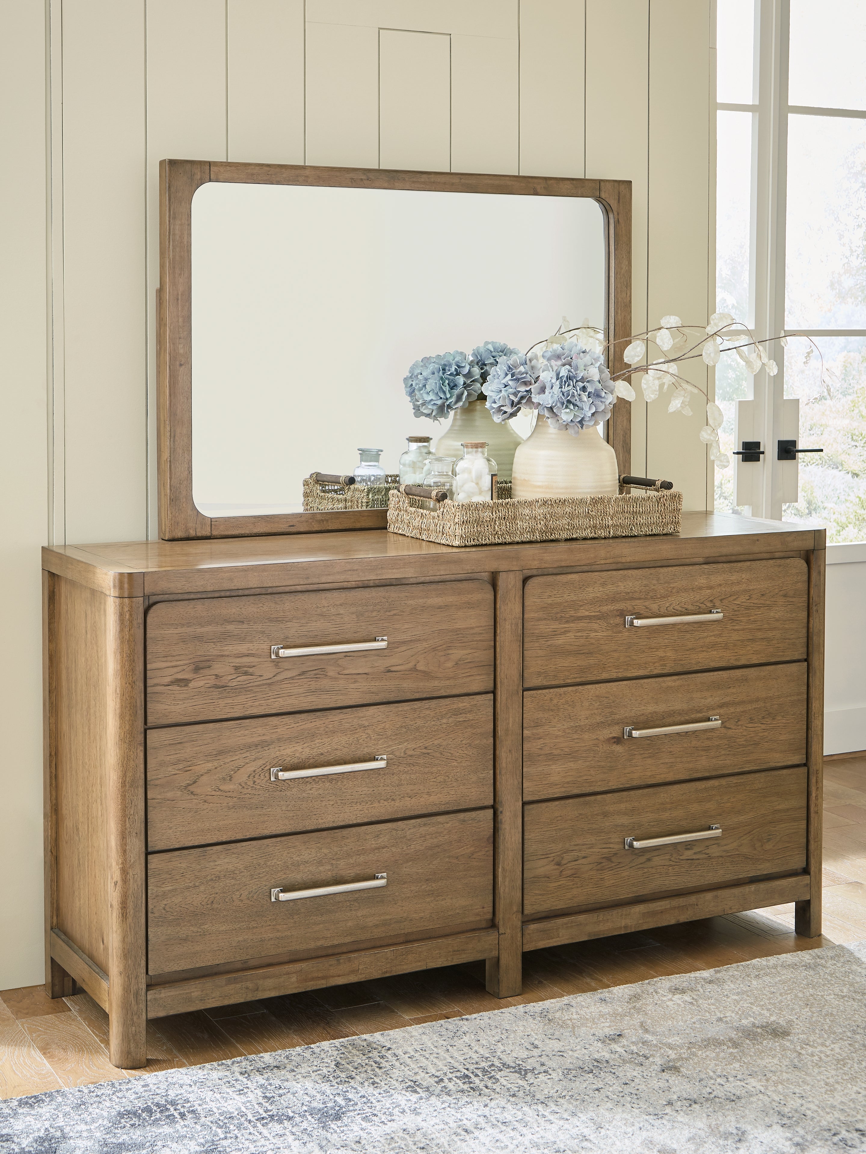 3 Brothers Decor - Ashley Furniture - Cabalynn Bedroom - Dresser and Mirror / Light Brown - B974B1