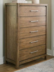 3 Brothers Decor - Ashley Furniture - Cabalynn Bedroom - Five Drawer Chest / Light Brown - B974-46