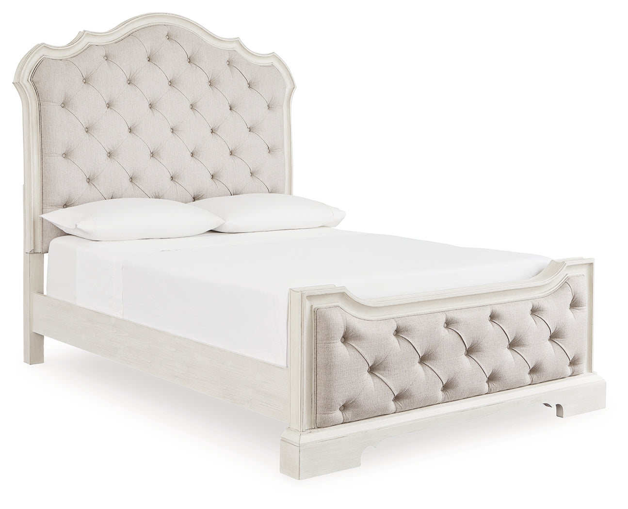 3 Brothers Decor - Ashley Furniture - Arlendyne Bedroom - Queen Upholstered Bed / Antique White - B980B2