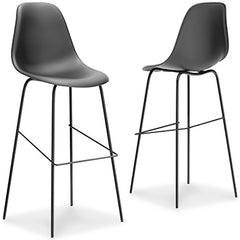 3 Brothers Decor - Ashley Furniture - Forestead Dining Room - Bar Height Bar Stool (Set of 2) / Black - D130-130X2