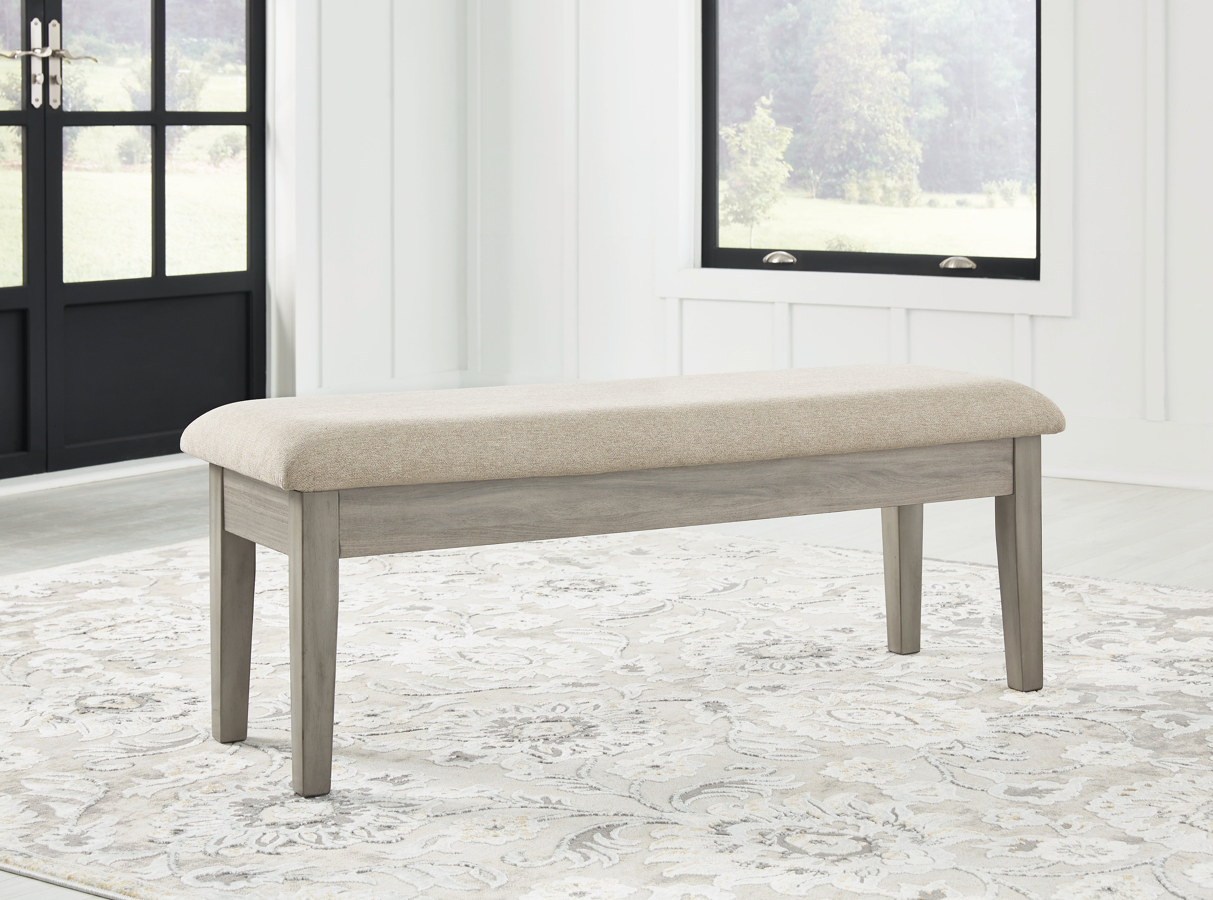3 Brothers Decor - Ashley Furniture - Parellen Dining Room - Upholstered Storage Bench / Beige/Gray - D291-00