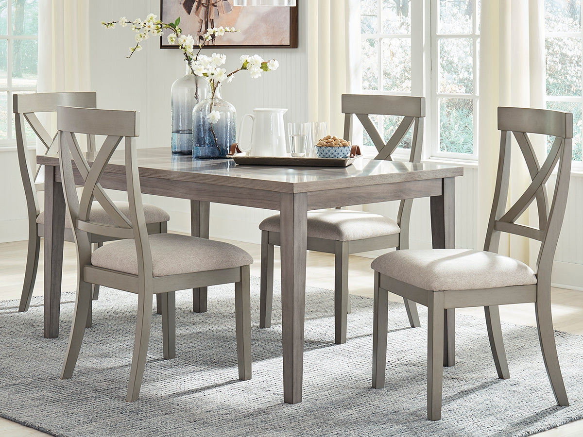 3 Brothers Decor - Ashley Furniture - Parellen Dining Room - Rectangular Dining Room Table / Gray - D291-25