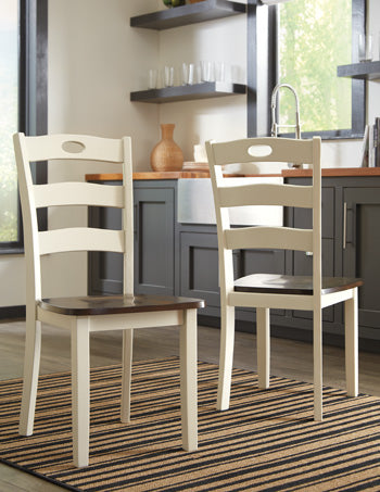 3 Brothers Decor - Ashley Furniture - Woodanville Dining Room - Dining Chair (Set of 2) / Cream/Brown - D335-01X2