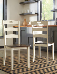 3 Brothers Decor - Ashley Furniture - Woodanville Dining Room - Dining Chair (Set of 2) / Cream/Brown - D335-01X2