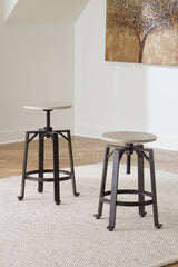 3 Brothers Decor - Ashley Furniture - Karisslyn Dining Room - Counter Height Stool (Set of 2) / Whitewash/Black - D336-024X2