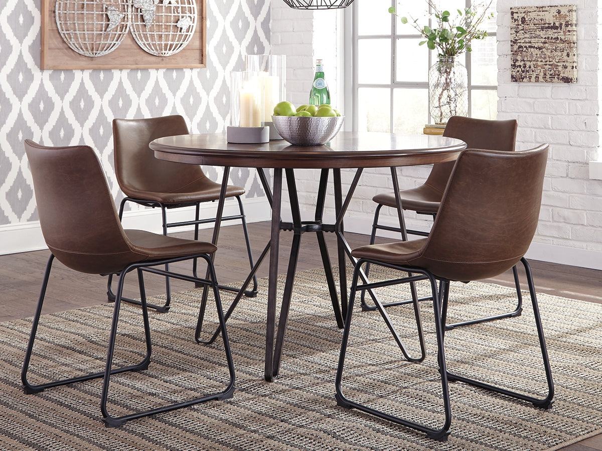 3 Brothers Decor - Ashley Furniture - Centiar Dining Room - Round Dining Room Table / Two-tone Brown - D372-15