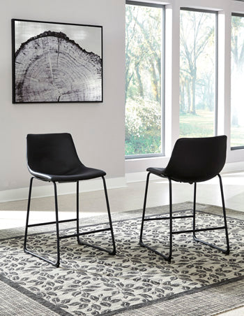3 Brothers Decor - Ashley Furniture - Centiar Dining Room - Counter Height Bar Stool (Set of 2) / Black - D372-624X2