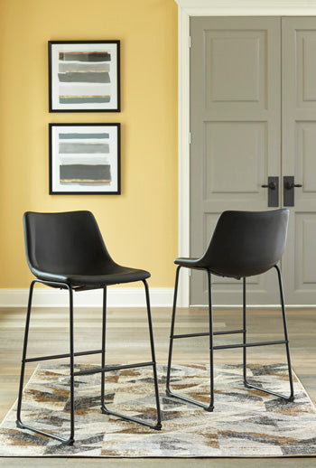 3 Brothers Decor - Ashley Furniture - Centiar Dining Room - Pub Height Bar Stool (Set of 2) / Black - D372-630X2