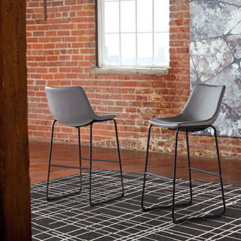 3 Brothers Decor - Ashley Furniture - Centiar Dining Room - Pub Height Bar Stool (Set of 2) / Gray - D372-830X2