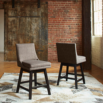 3 Brothers Decor - Ashley Furniture - Tallenger Dining Room - Counter Height Bar Stool (Set of 2) / Light Gray - D380-424X2