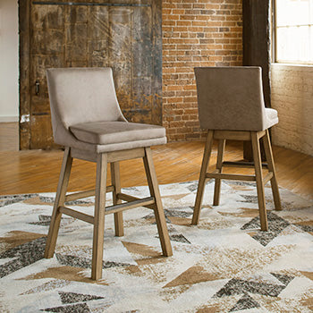 3 Brothers Decor - Ashley Furniture - Tallenger Dining Room - Bar Height Bar Stool (Set of 2) / Beige - D380-530X2