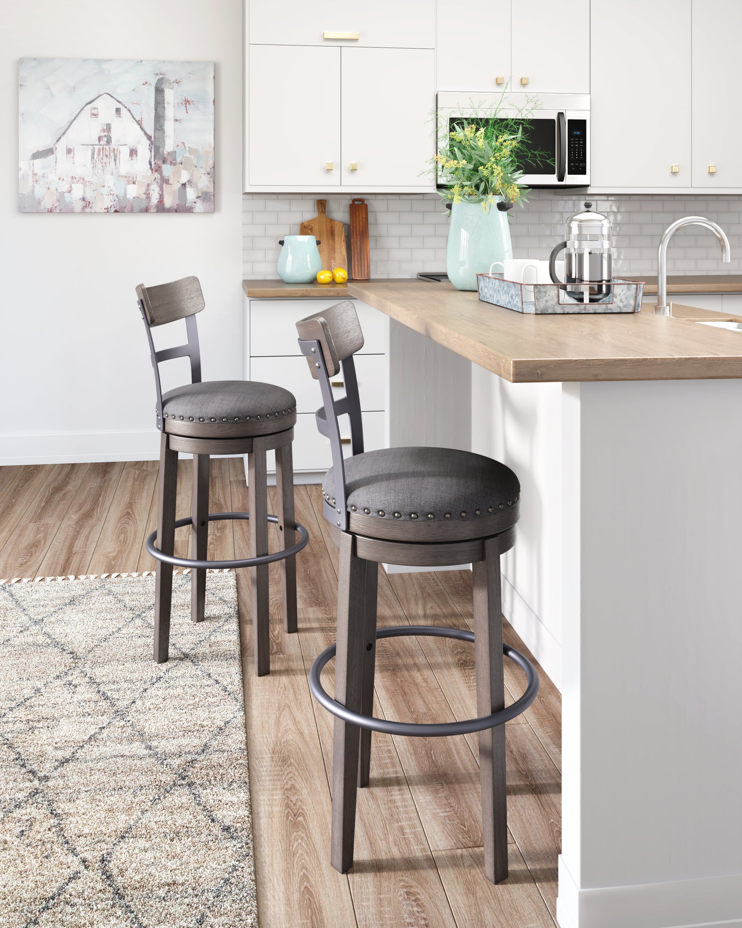 3 Brothers Decor - Ashley Furniture - Caitbrook Dining Room - Tall UPH Swivel Barstool(1/CN) / Gray - D388-230