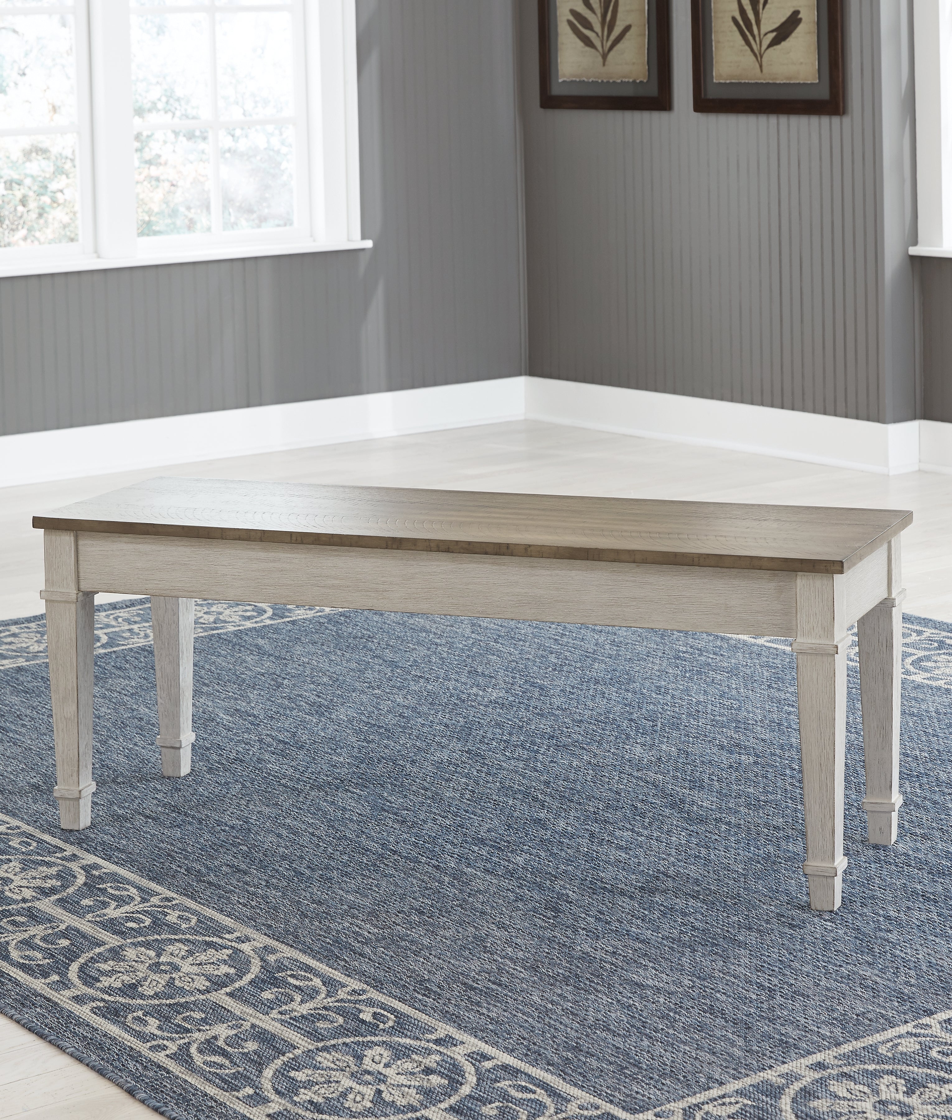 3 Brothers Decor - Ashley Furniture - Skempton Dining Room - Storage Bench / White/Light Brown - D394-00
