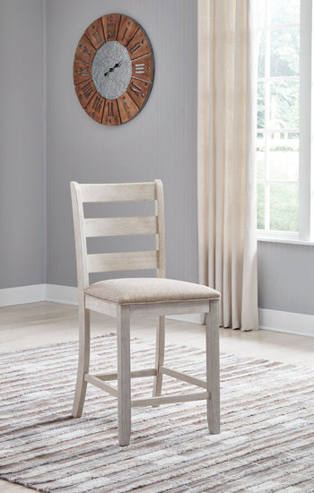 3 Brothers Decor - Ashley Furniture - Skempton Dining Room - Counter Height Bar Stool (Set of 2) / White/Light Brown - D394-124X2