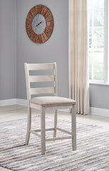 3 Brothers Decor - Ashley Furniture - Skempton Dining Room - Counter Height Bar Stool (Set of 2) / White/Light Brown - D394-124X2