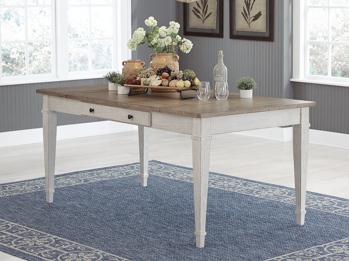 3 Brothers Decor - Ashley Furniture - Skempton Dining Room - RECT DRM Table w/Storage / White/Light Brown - D394-25