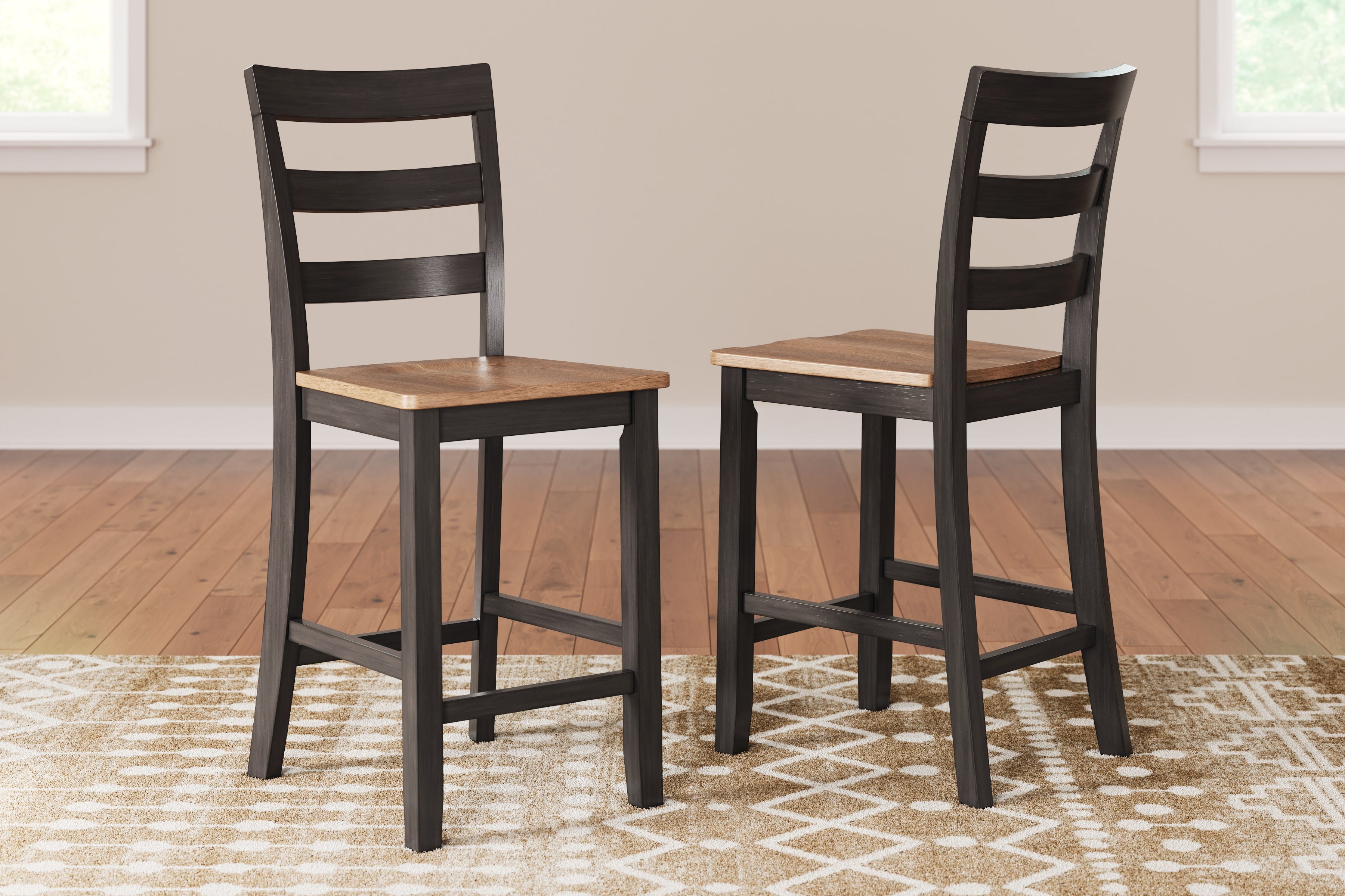 3 Brothers Decor - Ashley Furniture - Gesthaven Dining Room - Counter Height Barstool (Set of 2) / Natural/Brown - D396-124X2