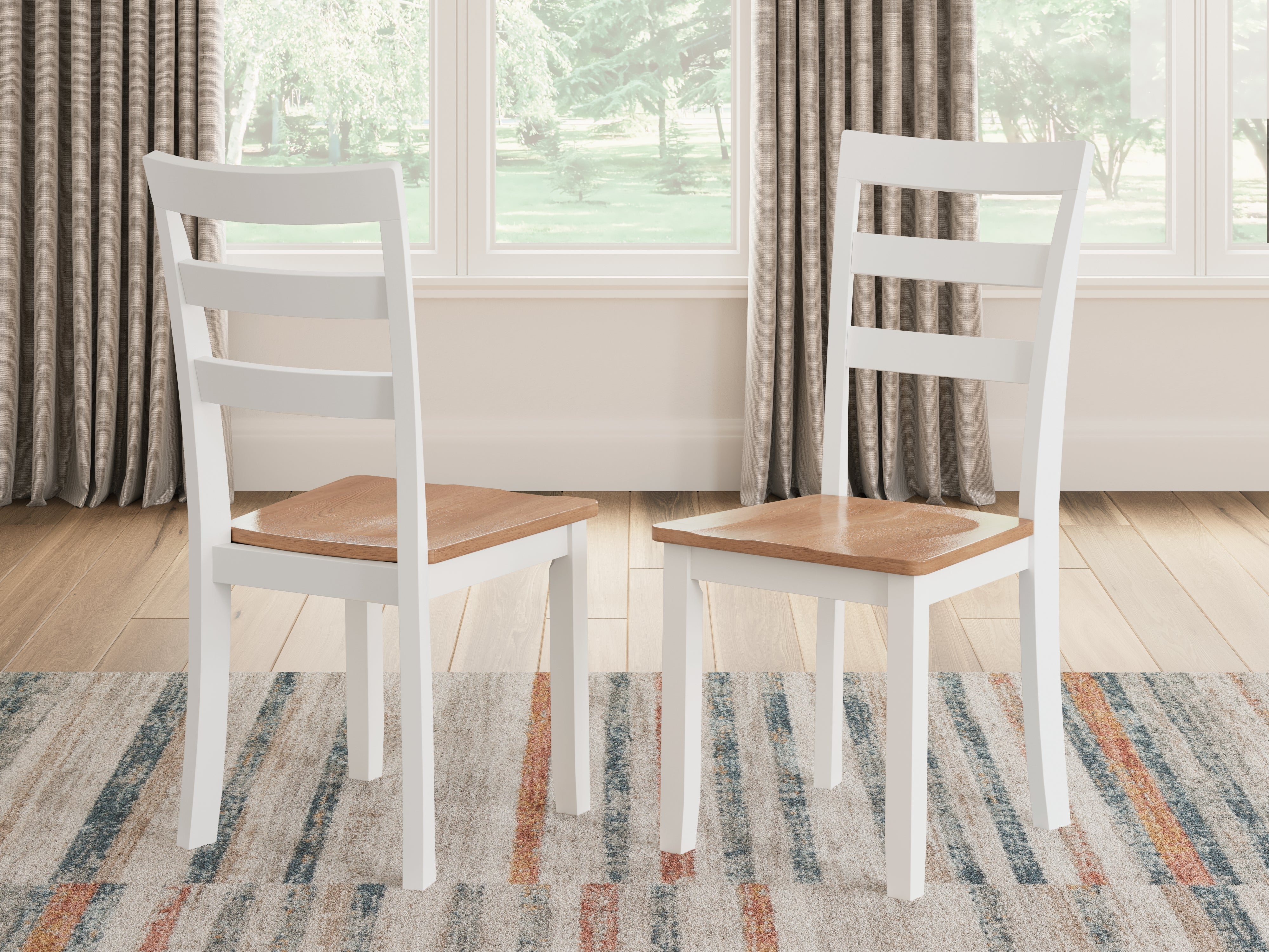 3 Brothers Decor - Ashley Furniture - Gesthaven Dining Room - Dining Chair (Set of 2) / Natural/White - D398-01X2