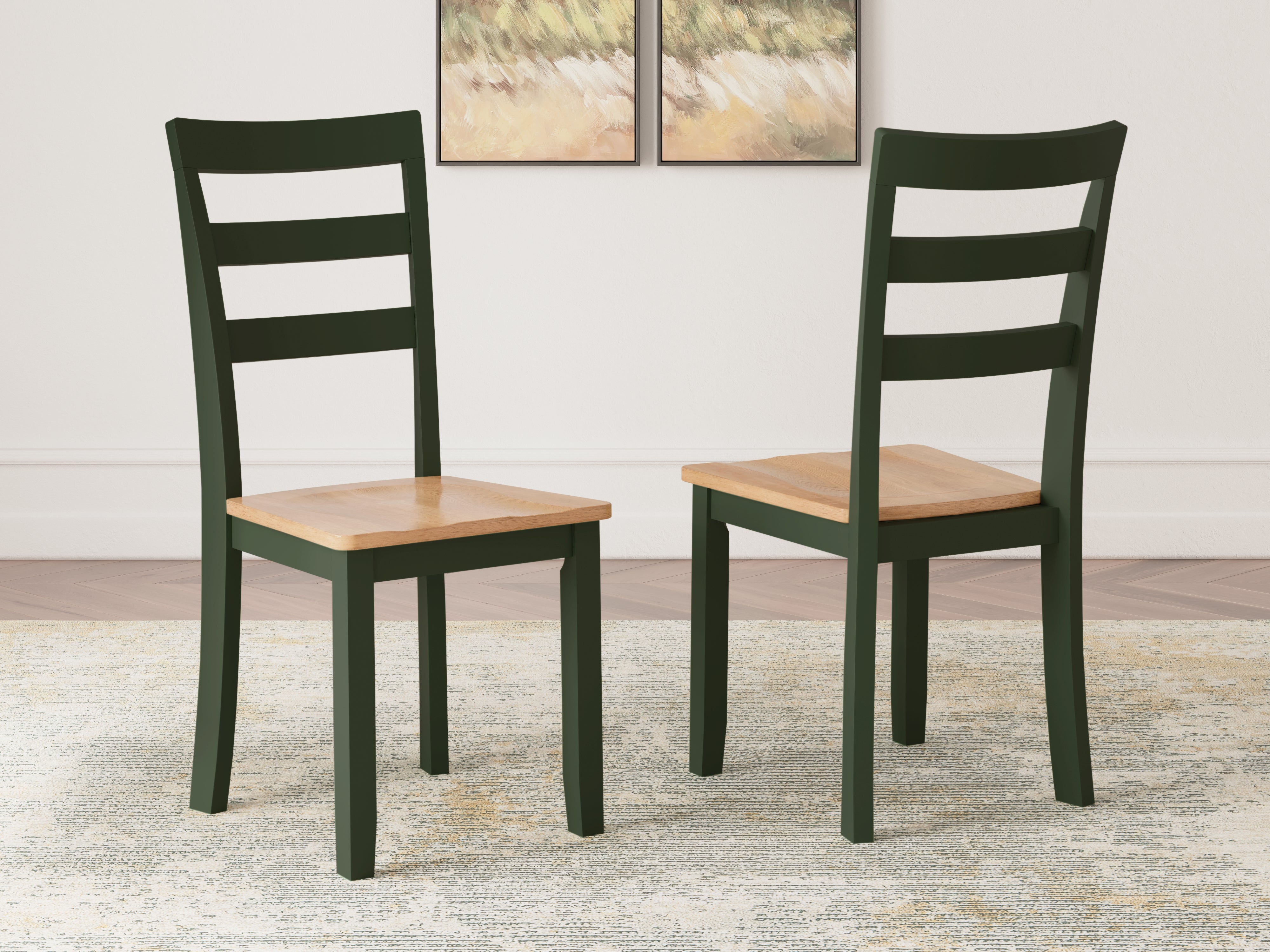 3 Brothers Decor - Ashley Furniture - Gesthaven Dining Room - Dining Chair (Set of 2) / Natural/Green - D401-01X2