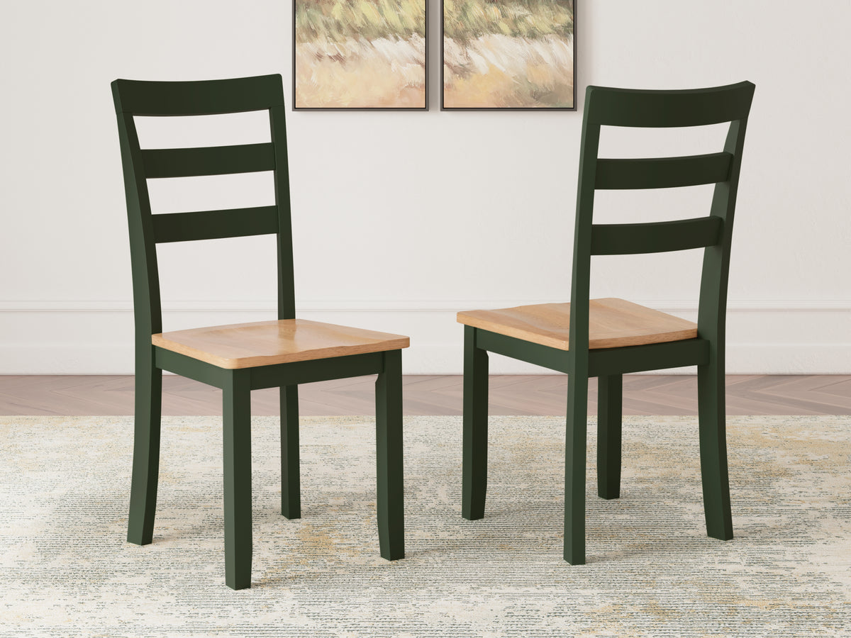 3 Brothers Decor - Ashley Furniture - Gesthaven Dining Room - Dining Chair (Set of 2) / Natural/Green - D401-01X2