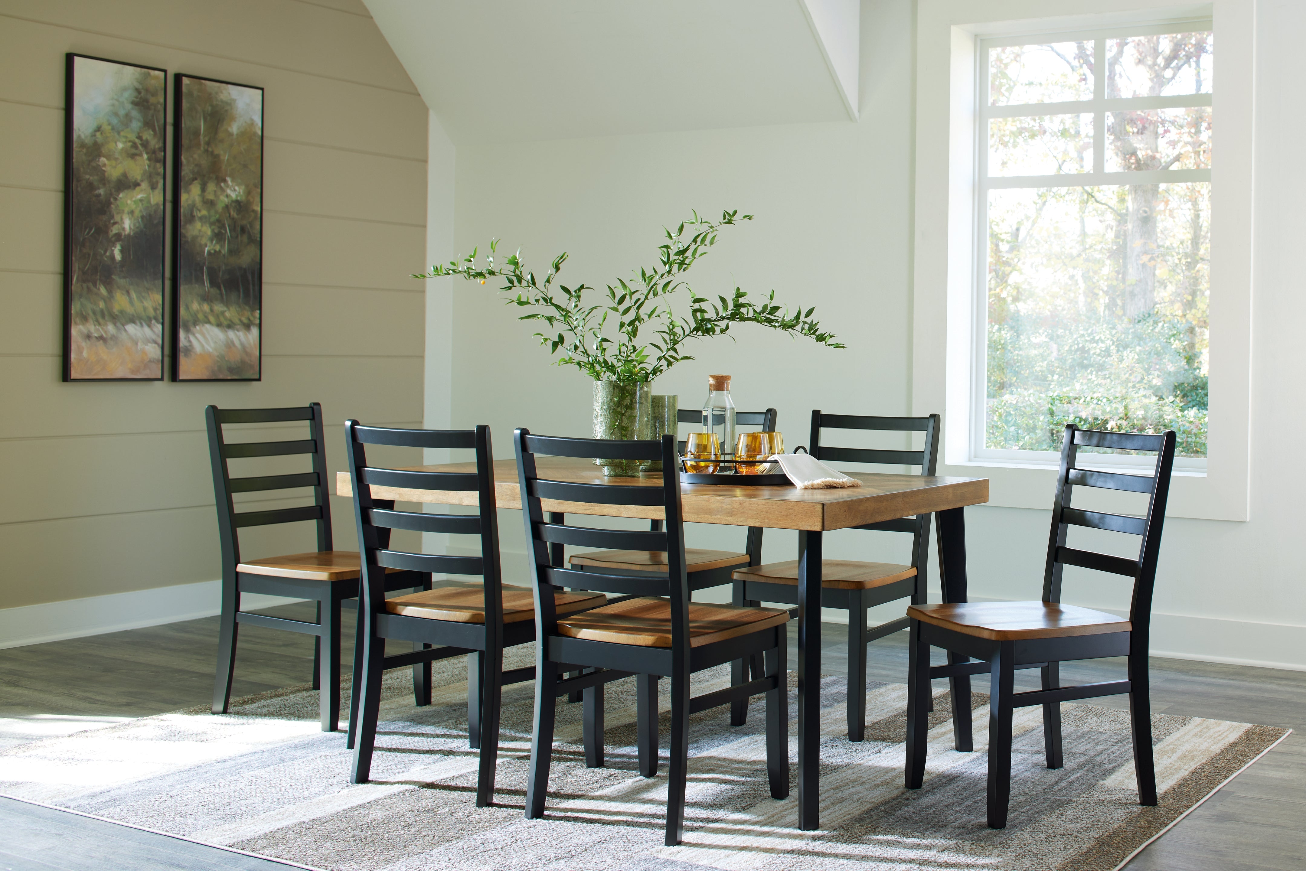 3 Brothers Decor - Ashley Furniture - Blondon Dining Room - RECT DRM Table Set (7/CN) / Brown/Black - D413-425