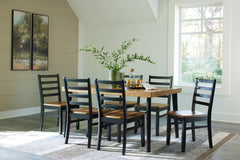 3 Brothers Decor - Ashley Furniture - Blondon Dining Room - RECT DRM Table Set (7/CN) / Brown/Black - D413-425