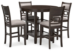 3 Brothers Decor - Ashley Furniture - Langwest Dining Room - DRM Counter Table Set (5/CN) / Brown - D422-223