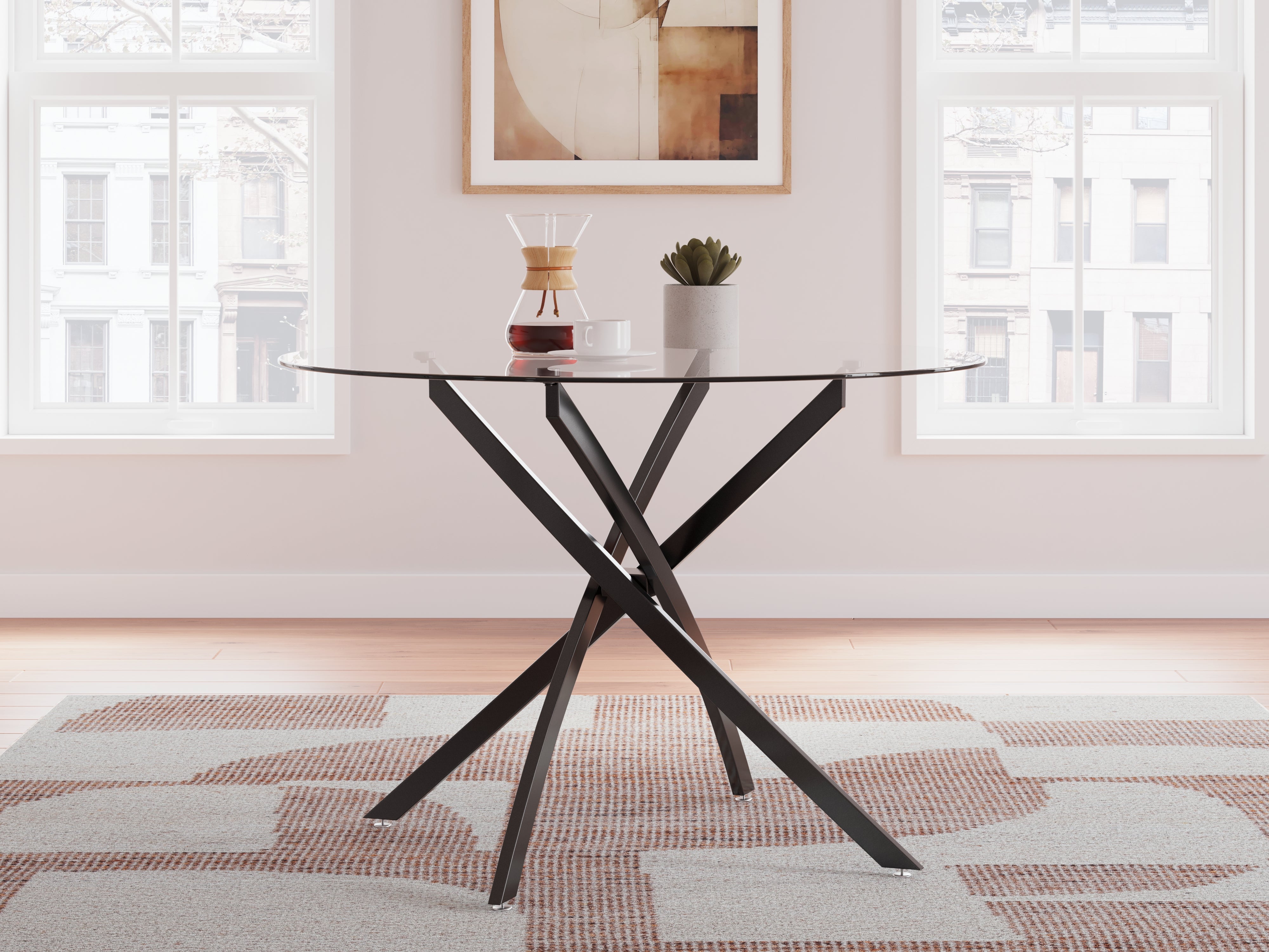 3 Brothers Decor - Ashley Furniture - Pharwynn Dining Room - Round Dining Room Table / Black - D446-15