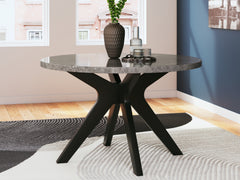 3 Brothers Decor - Ashley Furniture - Glinari Dining Room - Round Dining Room Table / Taupe/Black - D476-15